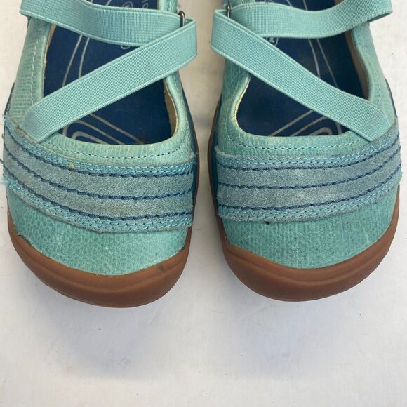 Keen Mary Jane Hiking Shoes Womens Size US6.5/37 Blue Green Walking Boho Hippie - Picture 13 of 16